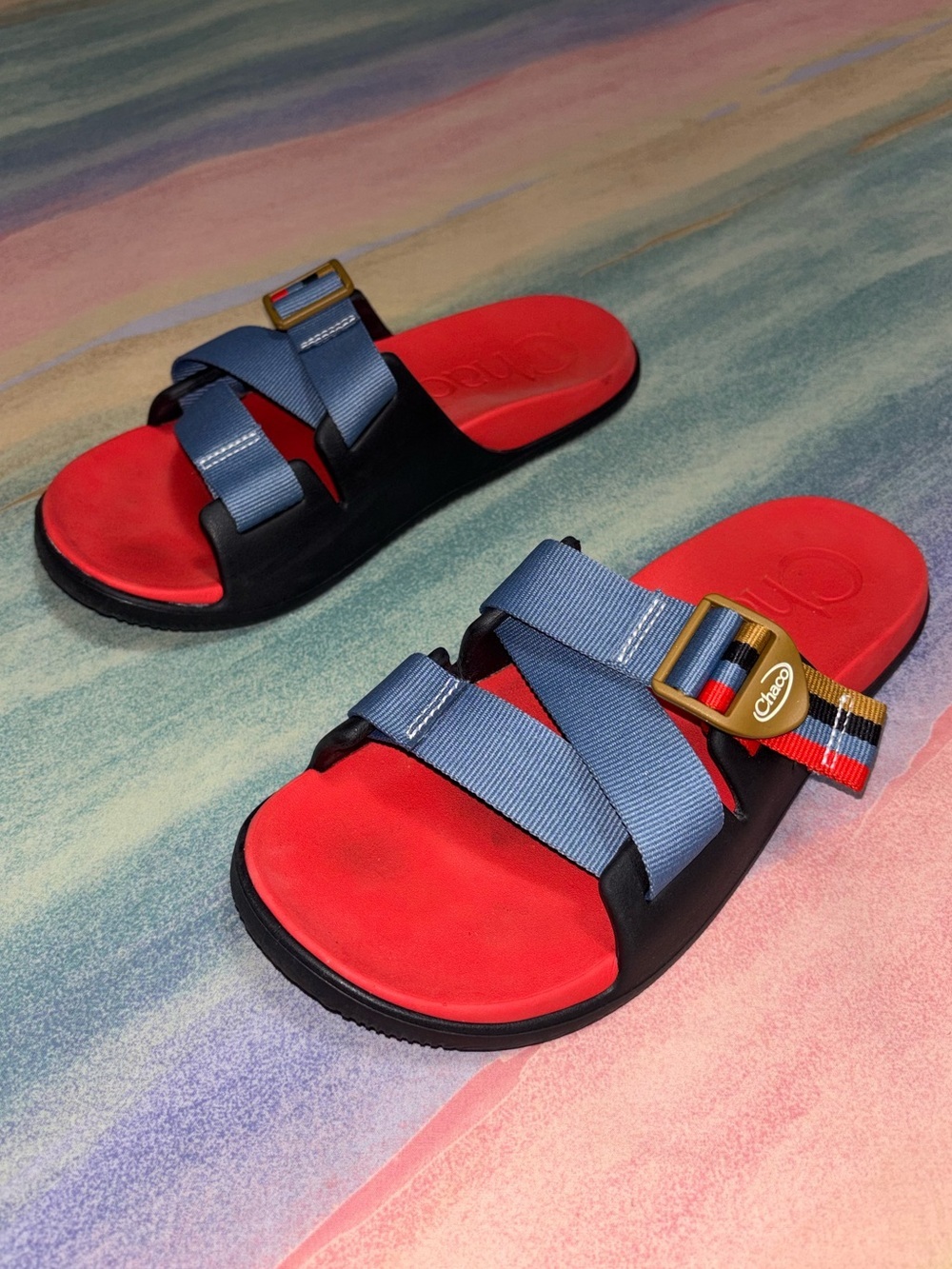 Chaco Chillos Sport Slide Sandals Adjustable multicolor Women's size 8